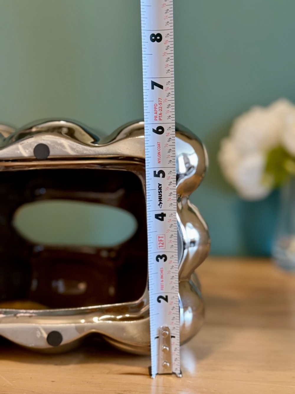 Chrome Bubble Tissue Box Cover Sculptural Silver Modern Decor - Picture 8 of 9